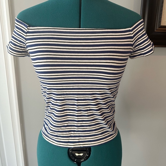 Stripped Off the Shoulder top - Picture 1 of 4